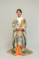 色打掛３８《菊花青梅門(水色)》