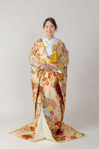 色打掛４４《吉祥富貴文(ピンクベージュ)》