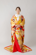 色打掛４３《まりに扇面(赤×ゴールド)》