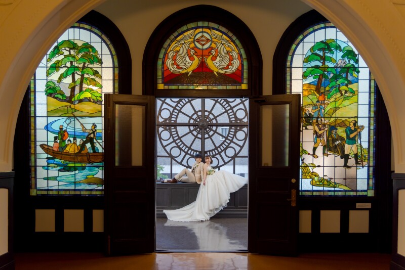 ⑩【開港記念会館✕洋装スタジオ】★レトロな屋内施設&豪華スタジオ背景★7大特典付★衣装追加料ナシ!★ロケ地代込み!★送迎車あり!