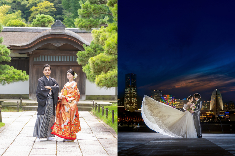 ⑦【三渓園✕大さん橋✕横浜ストリート】★和装&洋装ロケの豪華ハイブリッドコース★7大特典付★衣装追加料・ロケ地申請料・移動費ナシ
