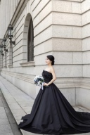 ＜ローズプラン＞ Aライン　ブラックドレス