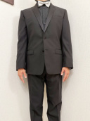 ドルチェ＆ガッバーナタキシード　黒シャツ×シルバー蝶ネクタイ