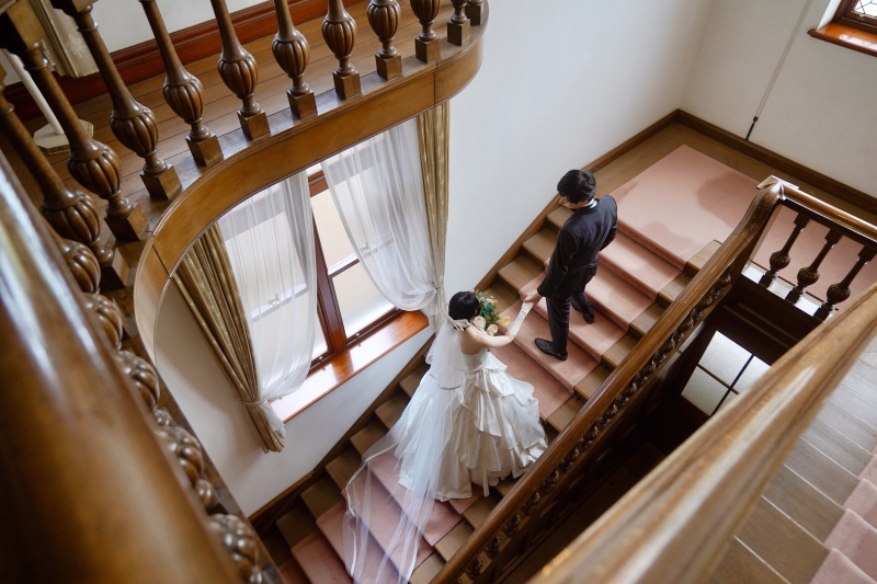 大階段のショットはかかせない