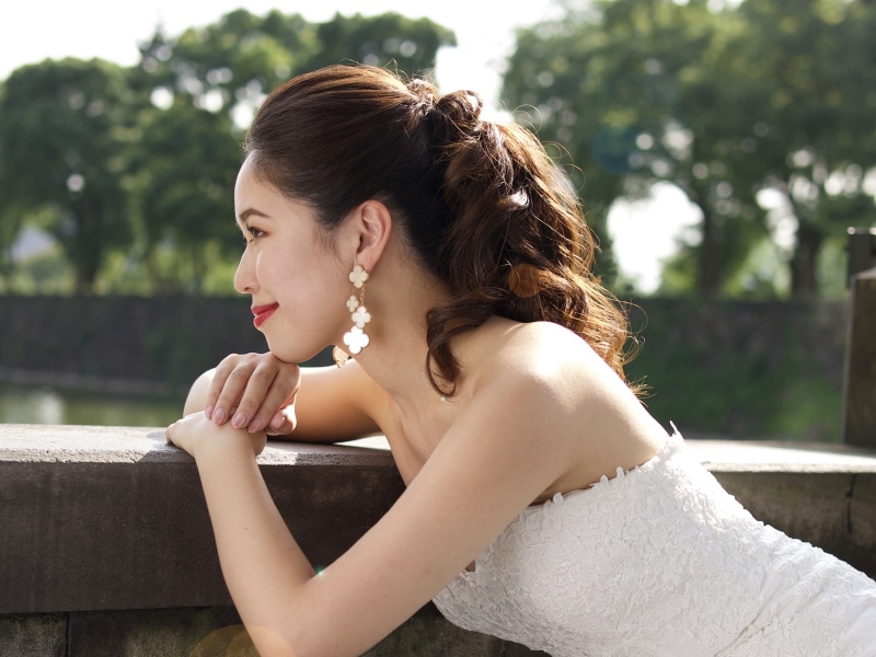 逆光が美しい和田倉濠での撮影