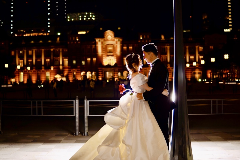 ナイトフォト 東京駅舎や丸の内ロケーション  ハイジュエリー×ウェディング 全データ80カット+レタッチデータ30カット付き