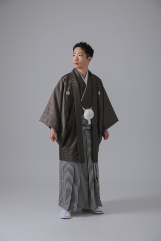 チャコールグレー×仙台平