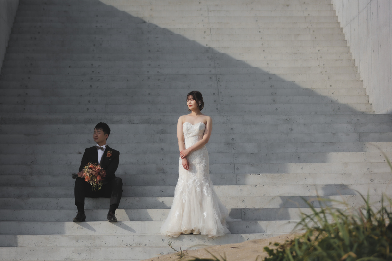 砂浜近くに階段が