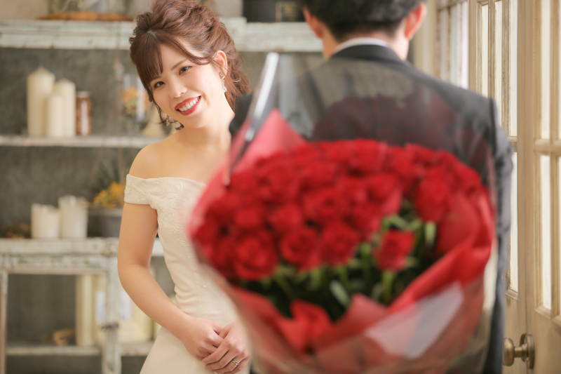 お持ち込みのバラを使って...♡