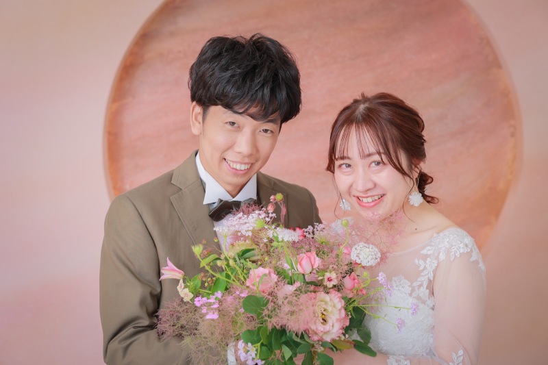 ブーケを持って