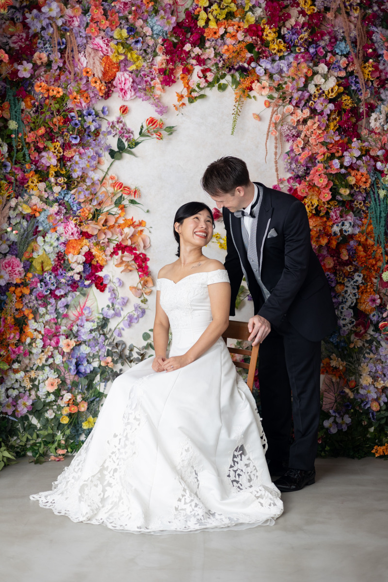 カラフルなお花の背景で