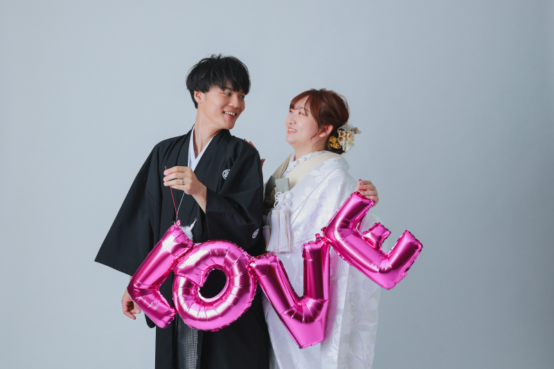 「和装×バルーン」でオリジナリティーのある撮影に◎