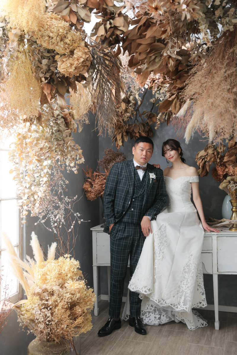 ドライフラワーに囲まれて