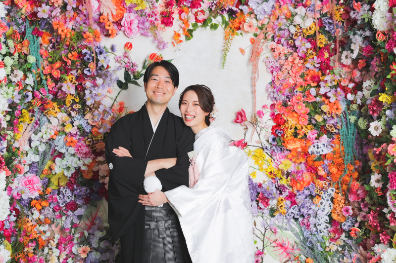 カラフルフラワーウォール