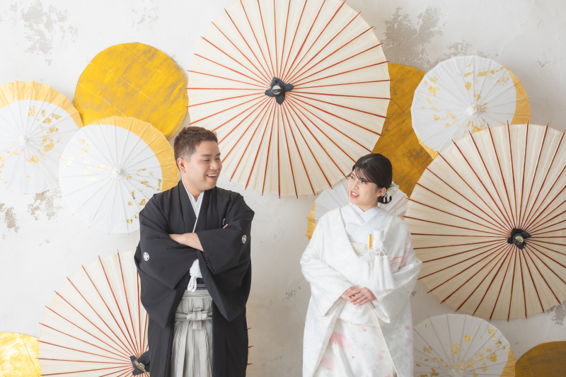 番傘をあしらった背景で