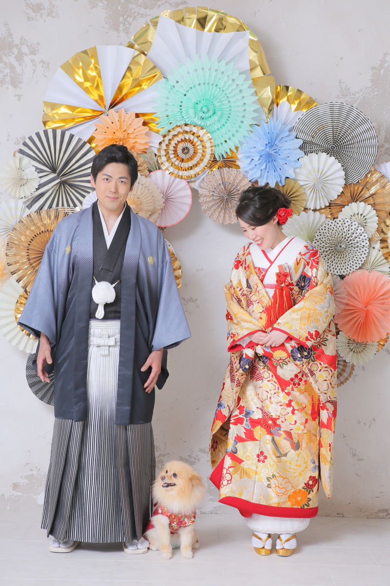 大切な愛犬と一緒に撮影できます！