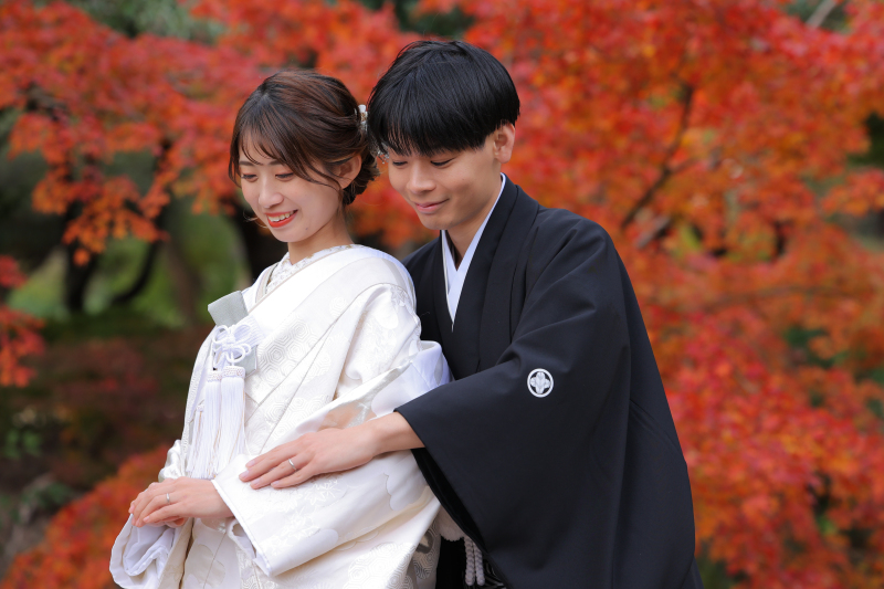 綺麗な紅葉と。