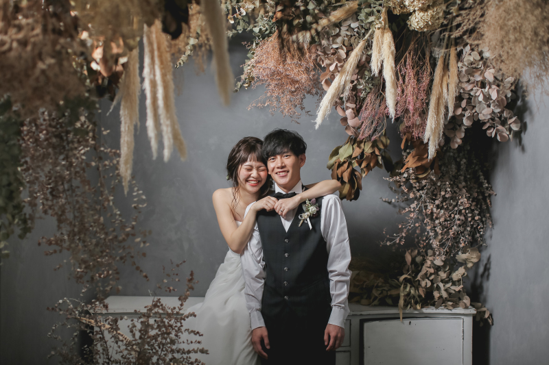 ドライフラワーに囲まれて