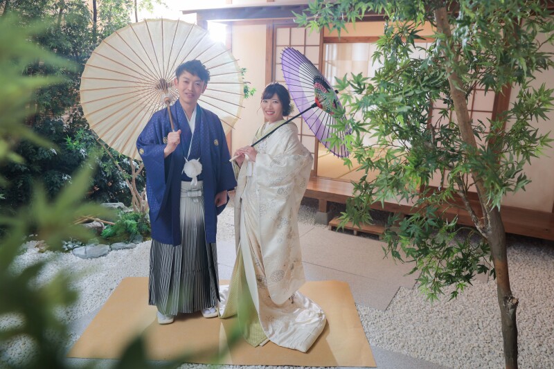 お庭での全身ショット