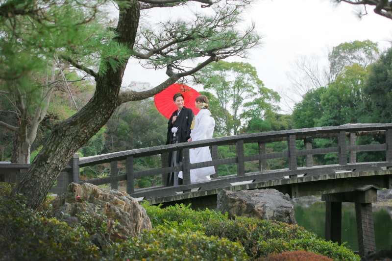 赤い傘はインパクトあります