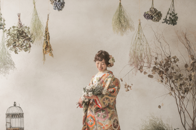 お着物の色も合わせて