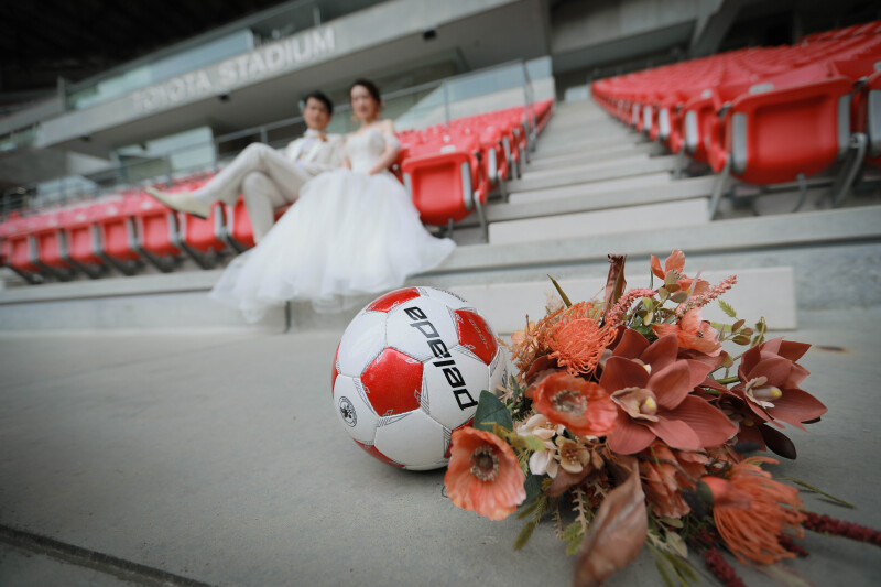 ボールとブーケ