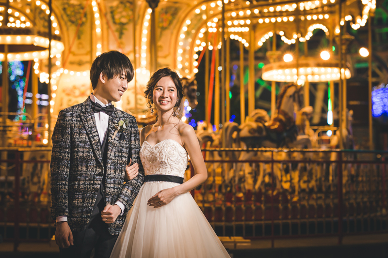 夜の遊園地デート