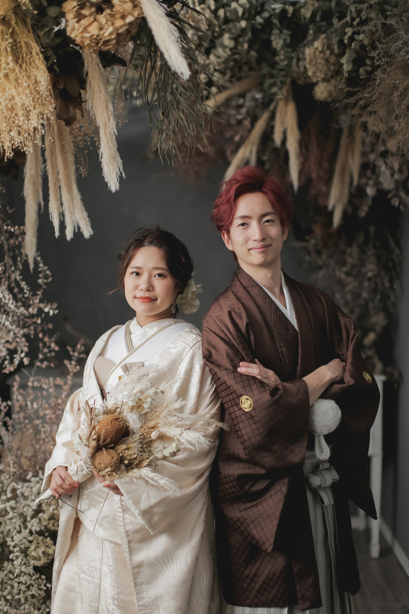 ドライフラワーに囲まれて