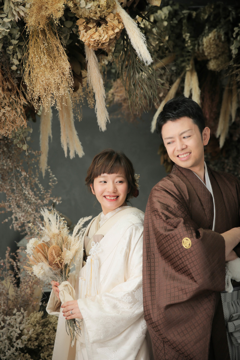 天井からドライフラワー