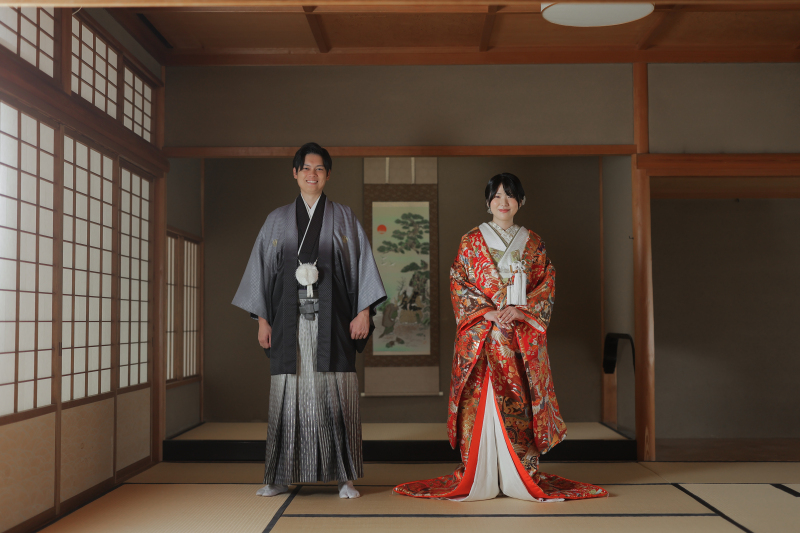 日本庭園での撮影です!白無垢&色打掛2着です!