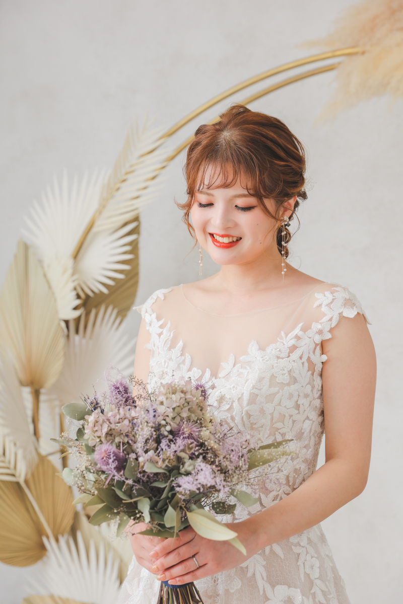 ドライフラワーのブーケ。