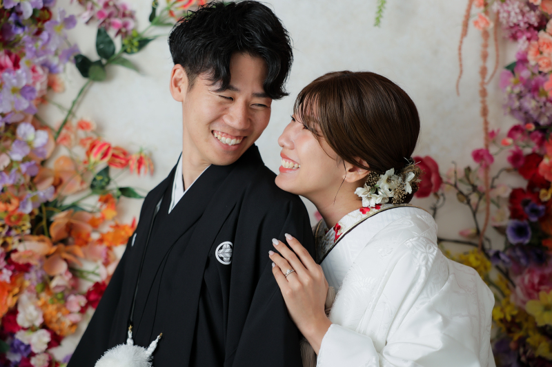 カラフルなお花と