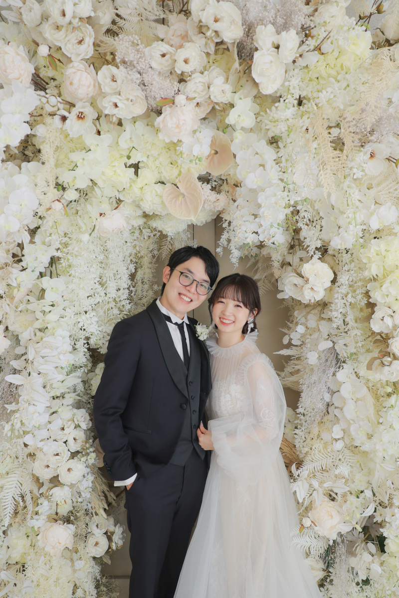 お花に囲まれて