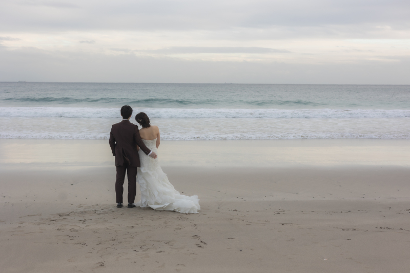 海をバックで一枚