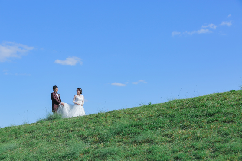 堤防沿いを散歩。