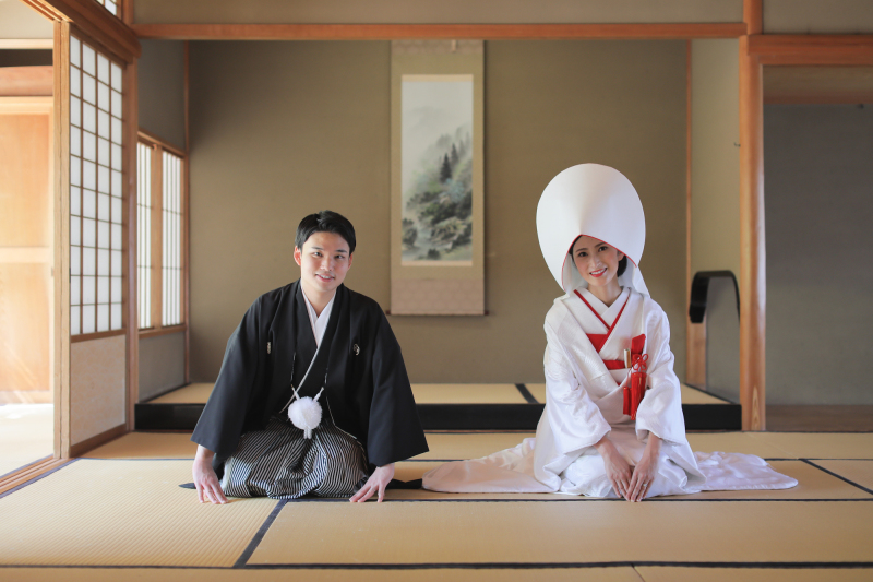 綿帽子を被って。