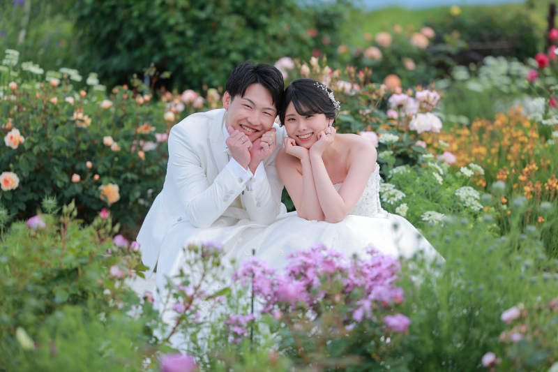 お揃いのポーズで