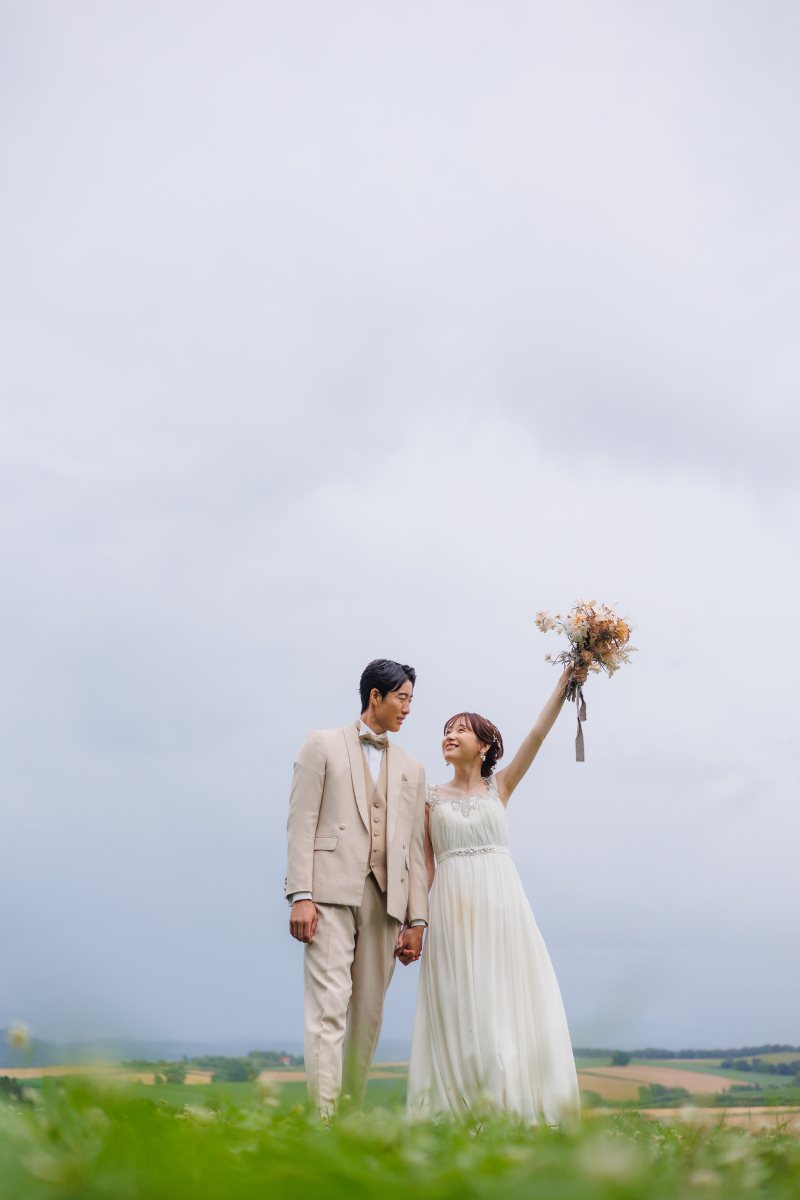 ブーケを持って