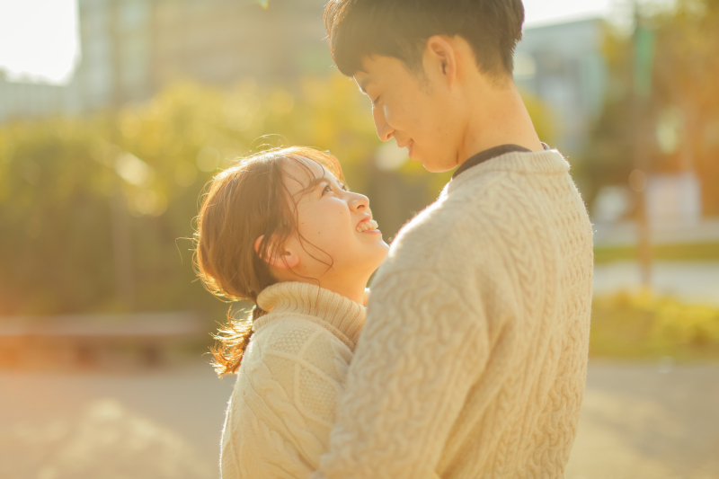夕焼け×笑顔