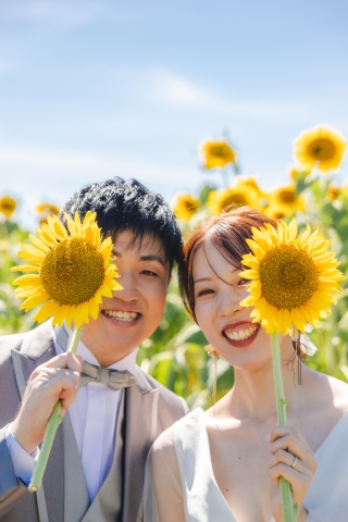 満開のひまわりと！