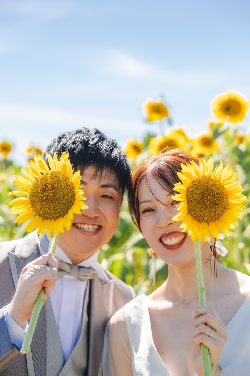 満開のひまわりと！