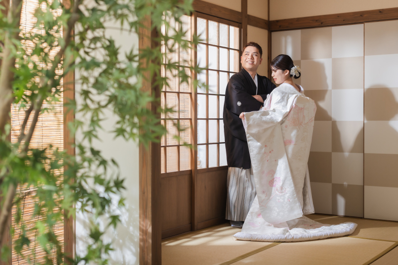 和室の中で