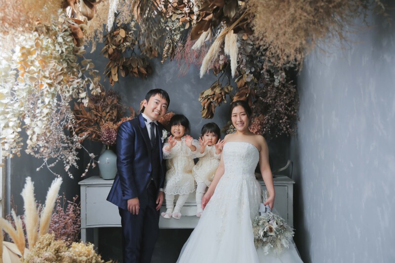 ドライフラワーと一緒に