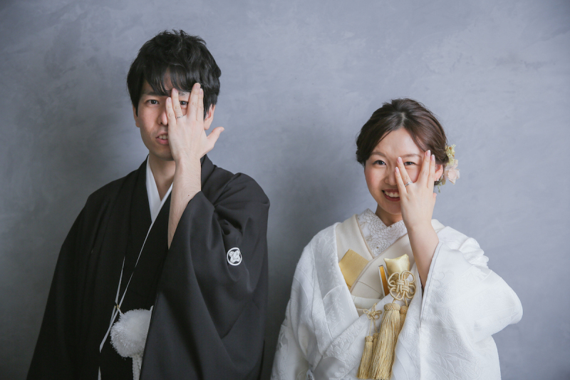 2人揃って指輪ショット