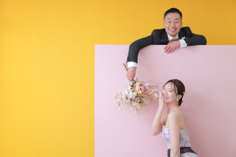 カラフルな壁で