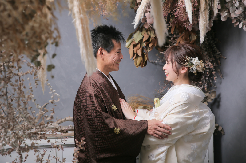 ドライフラワーに囲まれて