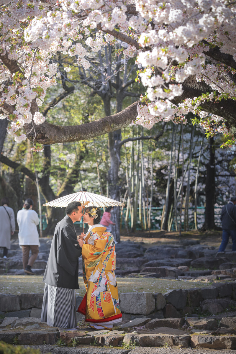 桜の下で、、、