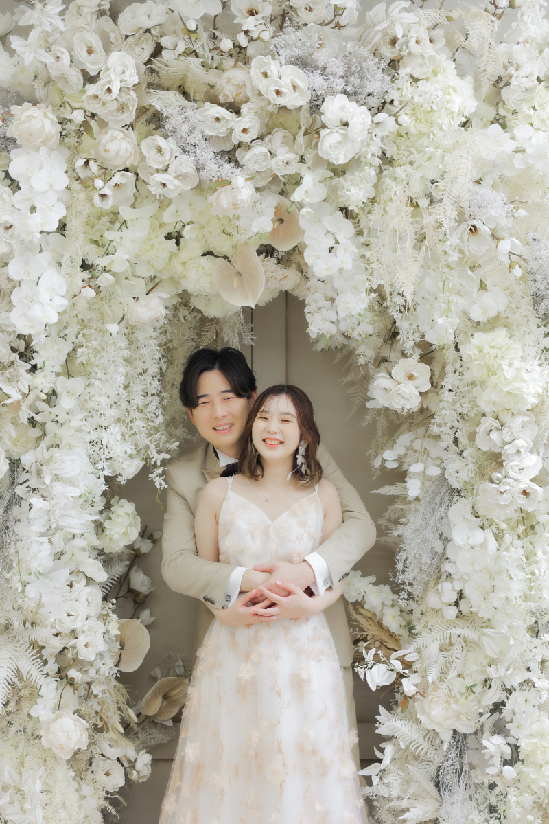 お花に囲まれて