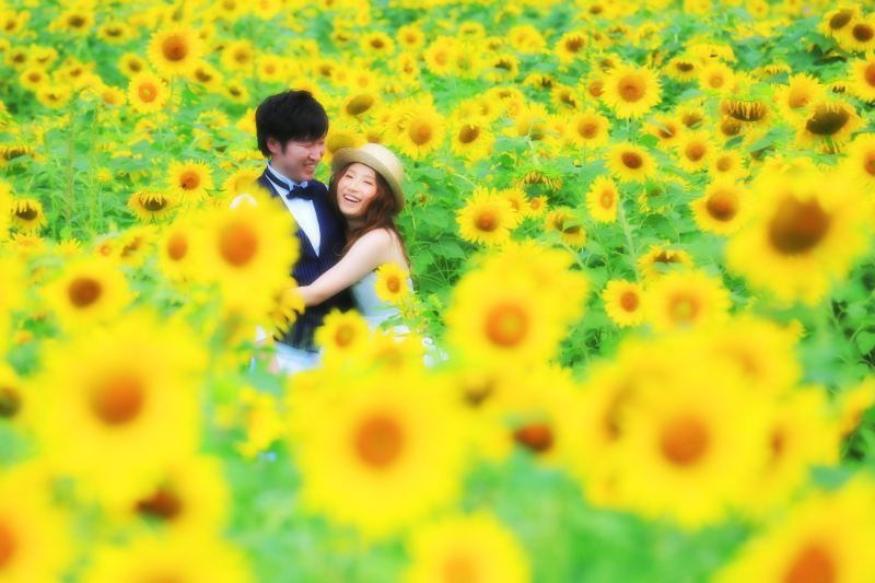 お花に囲まれて・・・