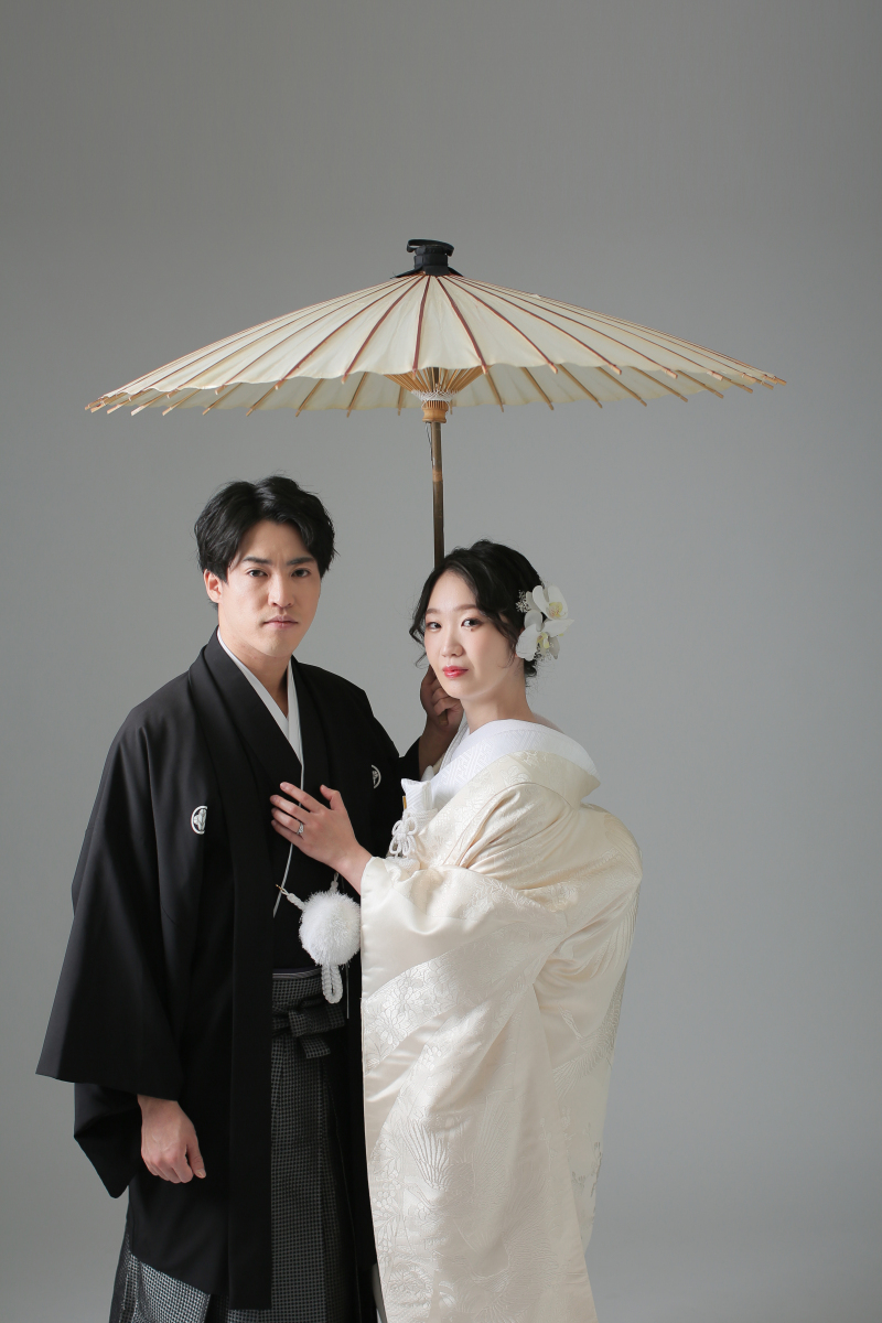 和傘でしっとりと